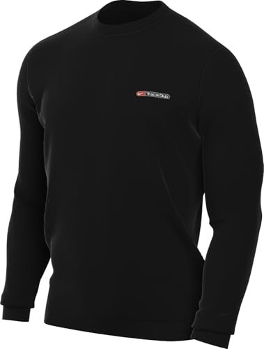 Nike FB5508-010 M NK DF Track Club FLC Załoga Długa koszulka Męska Czarny/Summit White Rozmiar 2XL