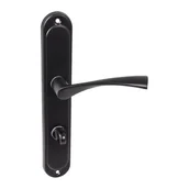 Klamki - Klamka do drzwi wewnętrznych z długim szyldem do wc Romana Czarna - miniaturka - grafika 1