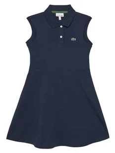 Lacoste Sukienka codzienna EJ5297 Granatowy Slim Fit - Sukienki i spódniczki dla dziewczynek - miniaturka - grafika 1