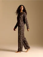 Moda i Uroda OUTLET - Reserved - Wzorzysta piżama dwuczęściowa - brązowy - miniaturka - grafika 1