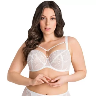 Biustonosz miękki z haftem K849 Gorsenia FOREVER WHITE biały  65L - Biustonosze - miniaturka - grafika 1