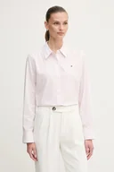 Koszule damskie - Tommy Hilfiger koszula damska kolor różowy regular z kołnierzykiem klasycznym WW0WW47169 - miniaturka - grafika 1