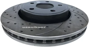 Przednia WIERCONA nacinana tarcza hamulcowa BLACK Jeep Grand Cherokee 2005-2010 - Tarcze hamulcowe - miniaturka - grafika 1