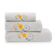 Ręczniki - Komplet Ręczników 3 Szt. Zwoltex Wzór Margo Szary - miniaturka - grafika 1