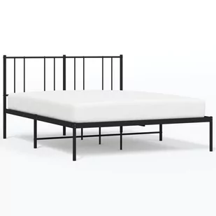 Metalowa rama łóżka z wezgłowiem, czarna, 160x200 cm Lumarko! - Łóżka Metalowa rama łóżka z wezgłowiem, czarna, 160x200 cm Lumarko! - Łóżka - miniaturka - grafika 3