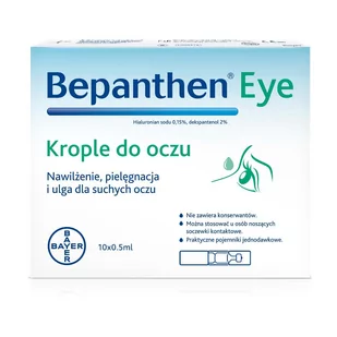 BAYER Bepanthen Eye krople do oczu 10 ampułek Długi termin ważności! 9071500 - Krople do oczu - miniaturka - grafika 1