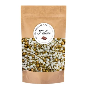 Felini Posypka perełki maczek złoto biały 50g - Dodatki do ciast w proszku - miniaturka - grafika 1