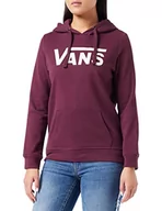 Bluzy damskie - Vans Damska bluza z kapturem z logo w kształcie litery V, Port Royale-antyczny biały, XXS - miniaturka - grafika 1