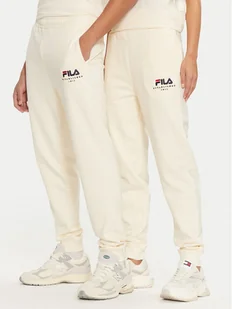 Fila Spodnie dresowe Unisex Bovrup FAU0146 Écru Regular Fit - Spodnie sportowe męskie - miniaturka - grafika 1