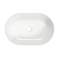 Umywalki - Deante Round Umywalka nablatowa 58x38 cm biała CGR_6U6S - miniaturka - grafika 1