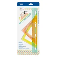 Przybory szkolne - Zestaw linijek geometryczny MILAN NEW LOOK - miniaturka - grafika 1
