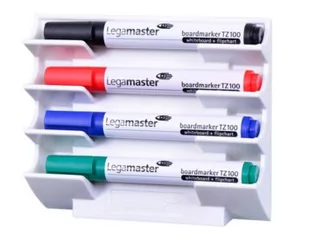 Legamaster 7-122000 uchwyty na markery bez markerów, na 4 markery, poziome, biały pojedynczy Leg 7-122000 - Markery permanentne - miniaturka - grafika 1