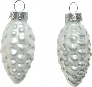 Bombki choinkowe srebrne szyszki zestaw 12 szt. 6 cm - Bombki - miniaturka - grafika 1