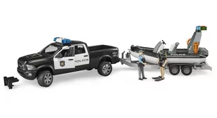 Dodge RAM 2500 Policujny Pikap z łodzią na lawecie i modułami 02507 Bruder - Samochody i pojazdy dla dzieci - miniaturka - grafika 1