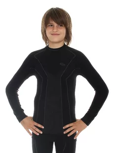 Bluza termoaktywna chłopięca Junior Brubeck Thermo LS13640 czarny - Odzież sportowa dziecięca - miniaturka - grafika 1