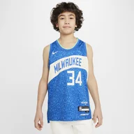 Swetry męskie - Koszulka dla dużych dzieci Nike Dri-FIT NBA Swingman Giannis Antetokounmpo Milwaukee Bucks City Edition 2023/24 - Niebieski - miniaturka - grafika 1
