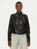 Kurtki damskie - Guess Kurtka skórzana W4YL04 WE480 Czarny Regular Fit - miniaturka - grafika 1