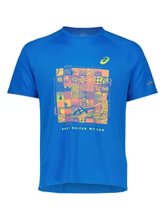 asics Koszulka sportowa w kolorze niebieskim - Koszulki sportowe męskie - miniaturka - grafika 1
