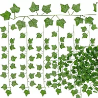 Sztuczne kwiaty - Sztuczny bluszcz 6 pnączy girlanda z liści dekoracja na ścianę winorośl 208 cm - miniaturka - grafika 1