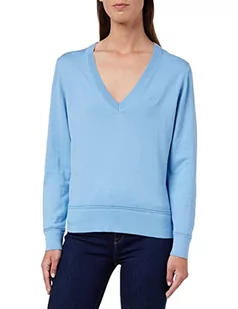 GANT Damski sweter bawełniany z dekoltem w serek, niebieski Gentle Blue, standardowy, Gentle Blue, L - Swetry damskie - miniaturka - grafika 1