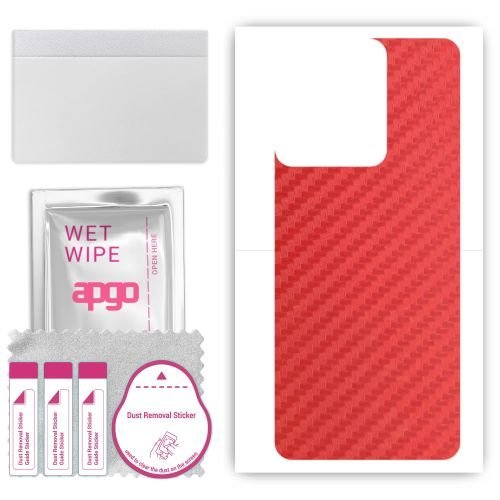 folia naklejka skórka strukturalna na TYŁ do Motorola Edge 50 Pro - Carbon Czerwony - apgo SKINS