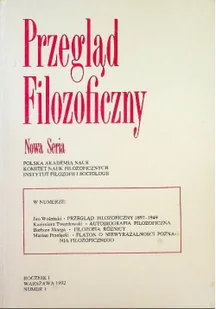 Przegląd filozoficzny Nr 1 / 1992 - Filozofia i socjologia - miniaturka - grafika 1
