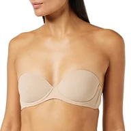 Biustonosze - Calvin Klein Damski biustonosz bez ramiączek push-up z fiszbinami, Piaskowa wydma, 70C - miniaturka - grafika 1