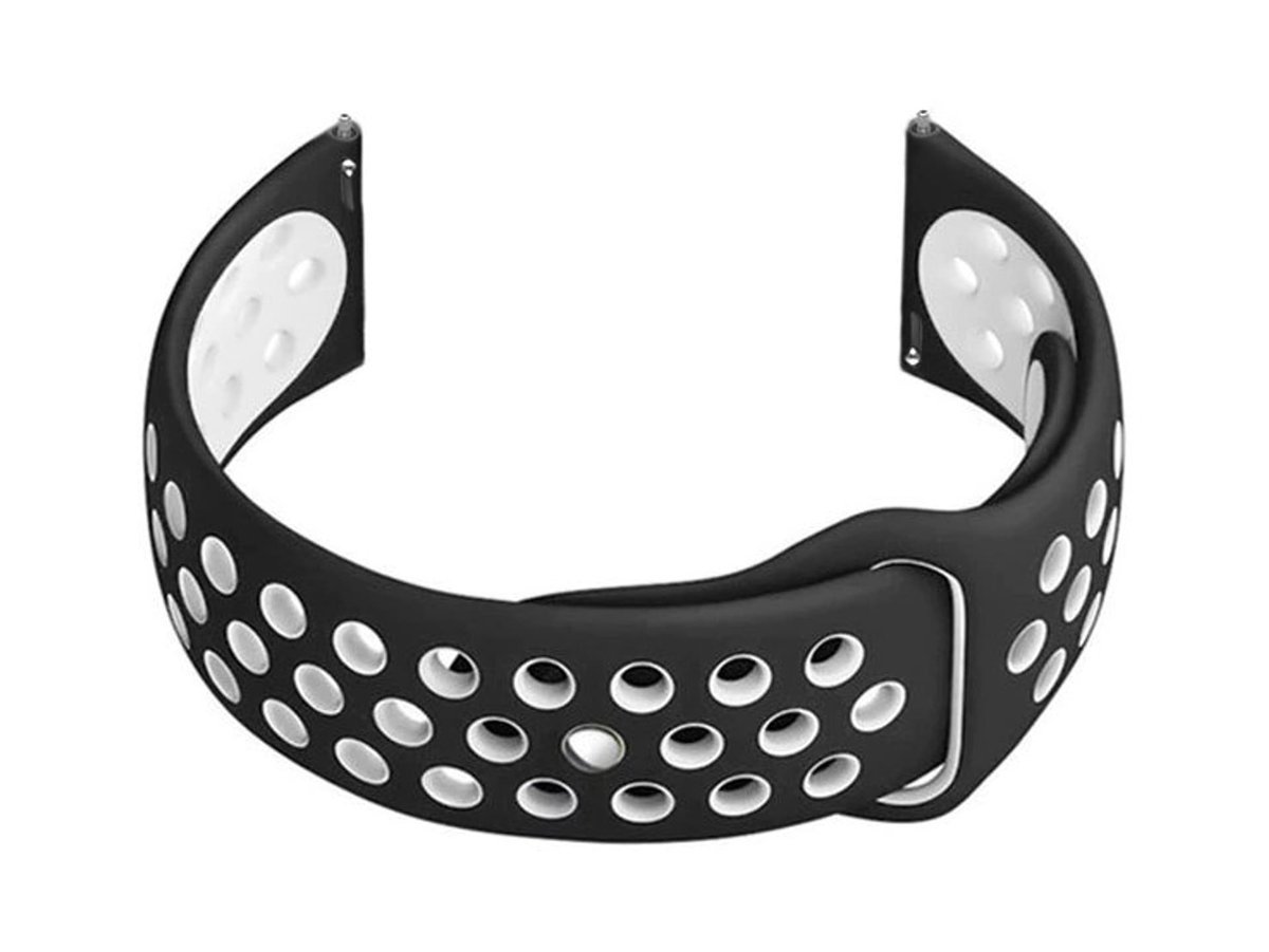 Pasek gumowy do smartwatch U11 - czarny/biały - 22mm