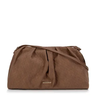 Damska torebka crossbody z marszczeniem brązowa - Torebki damskie - miniaturka - grafika 1