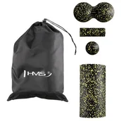 Platformy wibracyjne - FSBM04 BLACK-YELLOW SET ZESTAW DO MASAŻU WAŁKI/PIŁKI(4 szt) HMS - miniaturka - grafika 1