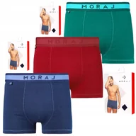 Majtki męskie - Bokserki Męskie Bawełniane Gładkie KLASYCZNE KOLOROWE MORAJ ZESTAW 3SZT - M - miniaturka - grafika 1
