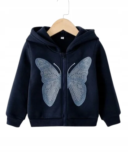 SHEIN BLUZA DZIECIĘCA Z KAPTUREM GRANATOWA 104 V3K