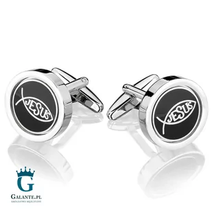 Spinki do mankietów Ryba Symbol X2 Ichthys Jezus - Spinki do mankietów i krawatów - miniaturka - grafika 1
