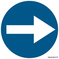 Systemy ekspozycyjne i znaki informacyjne - SA020 NAKAZ JAZDY W PRAWO (SKRĘCANIE PRZED ZNAKIEM), PN - PŁYTA PCV 1MM; (600X600MM) - miniaturka - grafika 1