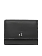 Portfele - Calvin Klein Mały Portfel Damski Ck Re-Lock Medium Trifold LV04F1035G Czarny - miniaturka - grafika 1