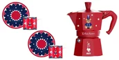 Zaparzacze i kawiarki - Bialetti Moka Express 3TZ 150 ml Joyful Christmas 2 x 80 ml czerwony - miniaturka - grafika 1