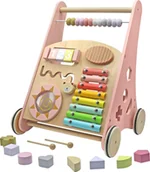 Pchacze - KIK Drewniany chodzik manipulacyjny różowy Uniwersalny - miniaturka - grafika 1