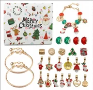 Ozdoby bożonarodzeniowe - KALENDARZ ADWENTOWY Charms BRANSOLETKA Prezent Święta 24 Okienka DZIEWCZYNY - miniaturka - grafika 1