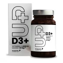 Up Health Pharma Witamina D3 z Magnezem Up D3+ - suplement diety 60 kaps. - Witaminy i minerały - miniaturka - grafika 1