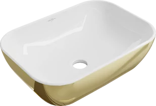 Mexen Rita umywalka nablatowa 45 x 32 cm, biała/złota - 21084506 - Umywalki - miniaturka - grafika 1