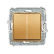Wyłączniki światła i elektryczne - Wyłącznik podwójny Karlik ICON - złoty - miniaturka - grafika 1