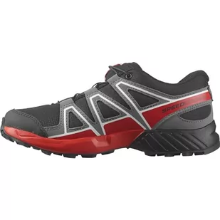 Salomon Speedcross Climasalomon wodoodporne dziecięce buty outdoorowe, Optymalne dopasowanie, przyczepność, praktyczny komfort, Black Quiet Shade High Risk Red, 34 EU - Buty dla chłopców - miniaturka - grafika 1