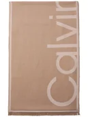 Apaszki i szaliki damskie - Calvin Klein Szalik damski Kobiety wiskoza brązowy|beżowy wzorzysty, ONE SIZE - miniaturka - grafika 1