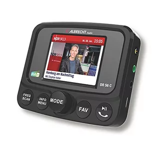 Albrecht DR56 C cyfrowy tuner radiowy z kolorowym wyświetlaczem, 27156, do modernizacji radia samochodowego, nadajnika FM do nadajnika DAB+ i połączenia Bluetooth ze smartfona z radiem - Transmitery FM - miniaturka - grafika 1