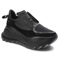 Sneakersy damskie - Czarne Sneakersy Carinii Wygodne Buty Damskie - miniaturka - grafika 1