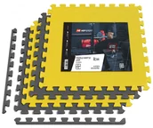 Maty do ćwiczeń - Hop-Sport Mata puzzle EVA 1cm szaro/żółta - 4 sztuki - miniaturka - grafika 1