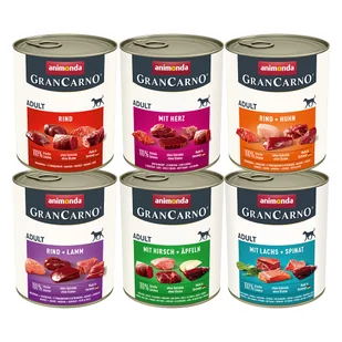 16 + 2 gratis! animonda GranCarno Original, 18 x 800 g - Adult, Pakiet mieszany I (6 smaków) - Mokra karma dla psów - miniaturka - grafika 1