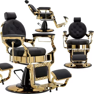 Fotel fryzjerski barberski hydrauliczny do salonu fryzjerskiego barber shop Gold Pearl Barberking w 24H - Fotele fryzjerskie - miniaturka - grafika 1