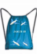 Plecaki worki - WOREK Szkolny Na Buty PLECAK Z IMIENIEM Samoloty - miniaturka - grafika 1