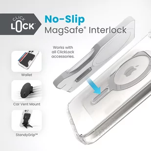 Speck Presidio Perfect-Clear ClickLock & Magsafe - Etui iPhone 15 Plus / iPhone 14 Plus (Clear / Chrome Finish / Serene Silver) - Pozostałe akcesoria do telefonów - miniaturka - grafika 2